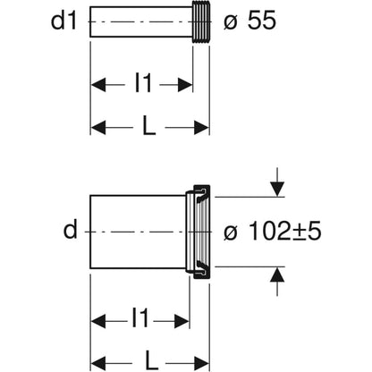 Geberit Duofix 185mm Wall Hung WC Connector Pipe Set