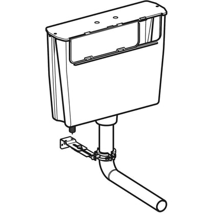 Geberit low-height concealed cistern 6/3 litres, pneumatic flush actuation