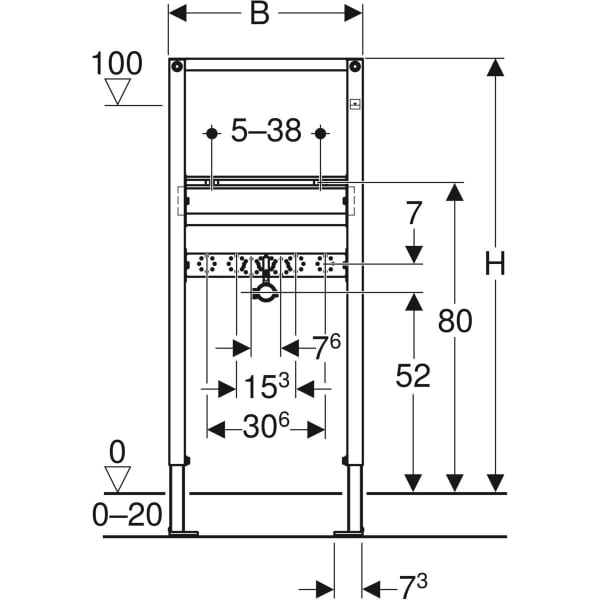 Geberit Duofix Basin frame Pack With PreWall brackets & backplate