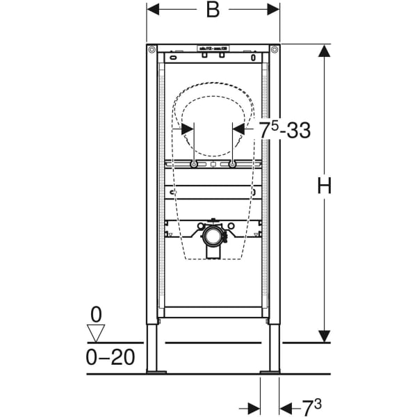 Geberit Duofix urinal frame systems 112-130cm