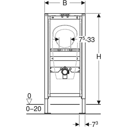 Geberit Duofix urinal frame systems 112-130cm