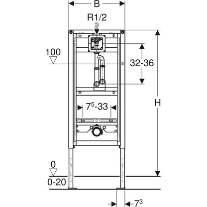 Geberit Duofix urinal frame systems 112-130cm