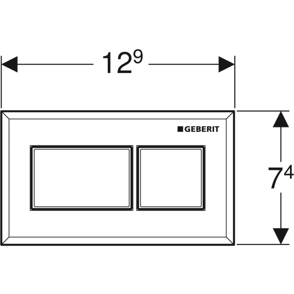 Geberit Square remote flush actuation pneumatic for dual flush