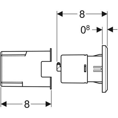 Geberit square remote flush actuation Sigma 8cm pneumatic for dual flush