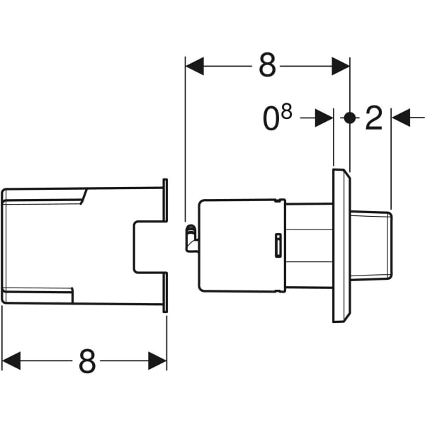 Geberit Square remote flush actuation pneumatic for dual flush