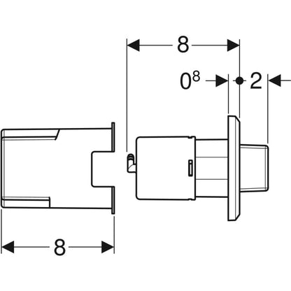 Geberit Square remote flush actuation pneumatic for dual flush