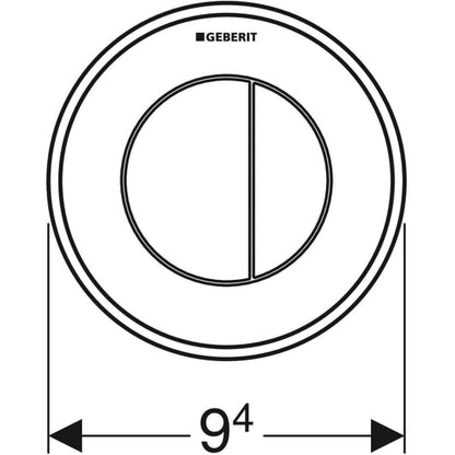 Geberit Type 10 dual flush 12 and 15cm concealed cistern for solid and dry wall