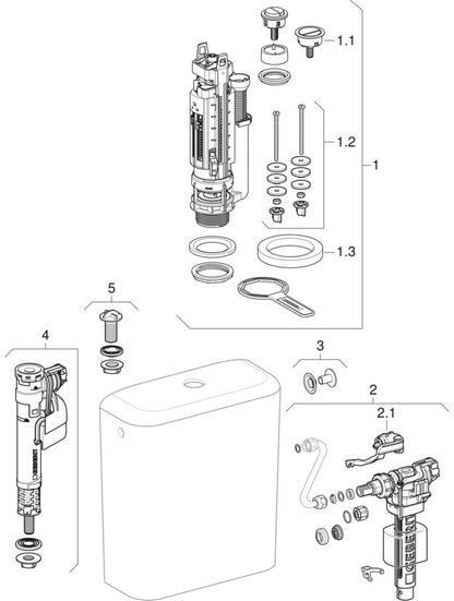 Geberit fill valve Type 290 Dual flush