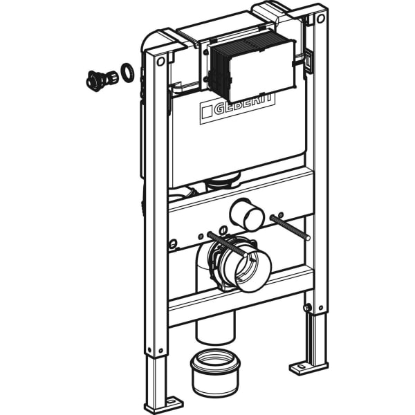 Geberit Duofix Frame for wall-hung WC 82cm with Kappa concealed cistern 15cm