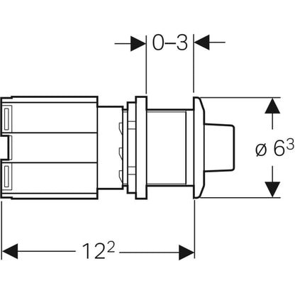 Geberit pneumatic short wall push button metal with actuator for furniture