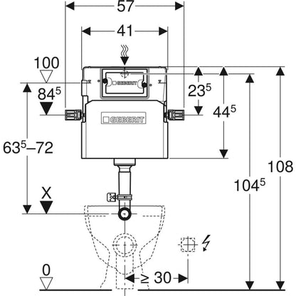 Geberit Delta concealed cistern 12cm 6/3 litres