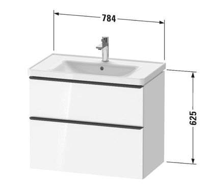 Duravit D-Neo Wall-Mounted 2 Drawer Vanity Unit and Basin