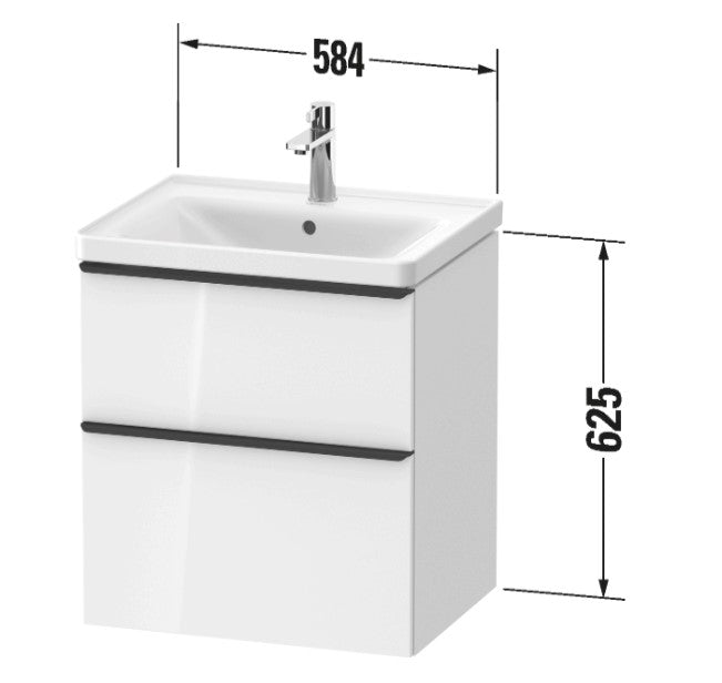 Duravit D-Neo Wall-Mounted 2 Drawer Vanity Unit and Basin