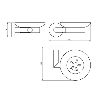 Scudo Delta Wall Mounted Soap Dish Holder - Chrome