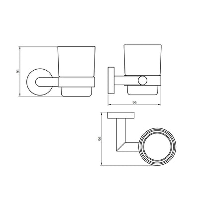 Scudo Delta Wall Mounted Tumbler Holder - Chrome
