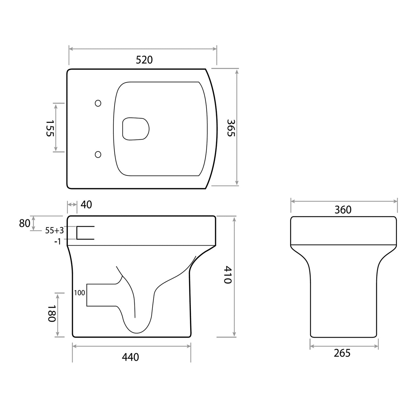 Scudo Denza Back to Wall WC - White