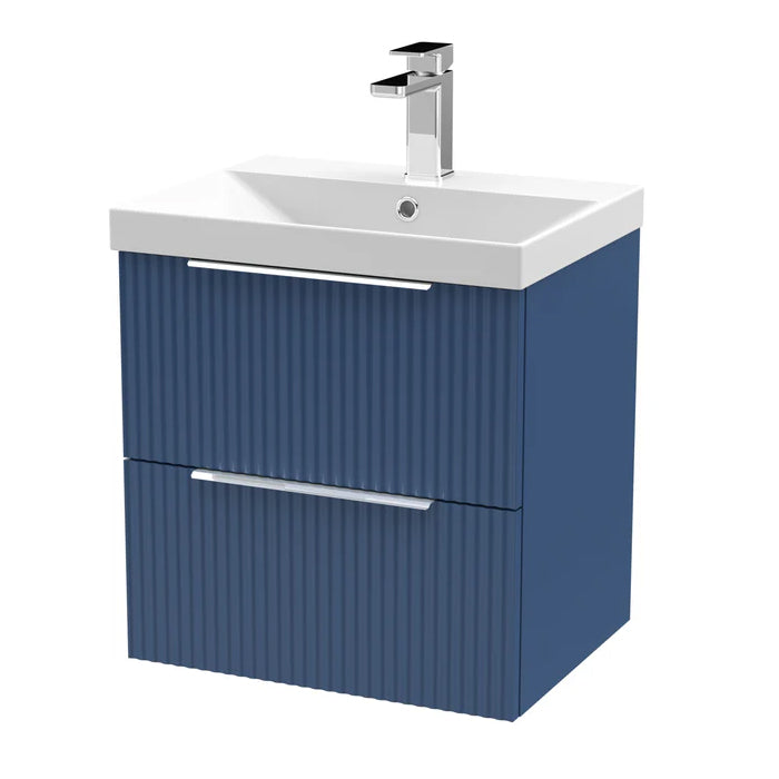 Hudson Reed Fluted 500mm Wall Hung 2 Drawer Vanity & Basin