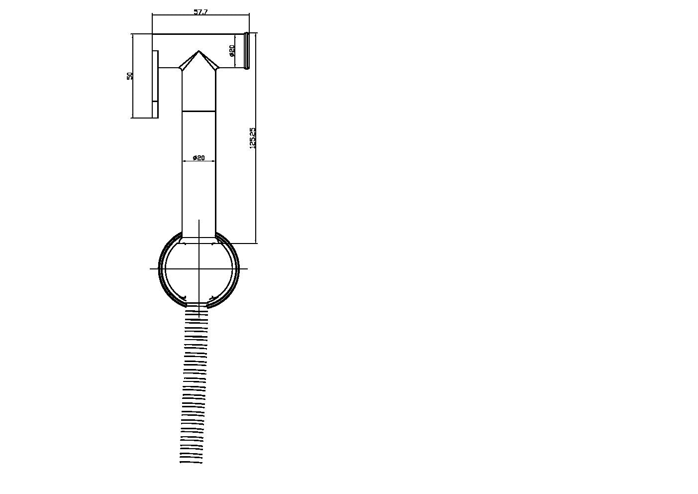 Scudo Douche Handset, Flexi, Holder and Outlet Elbow