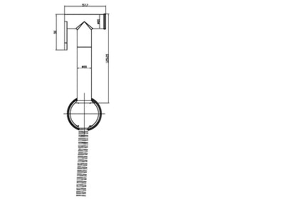 Scudo Douche Handset, Flexi, Holder and Outlet Elbow