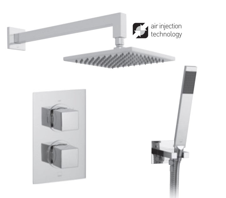 Vado DX Mix - 2 Outlet Square Thermostatic Shower Set