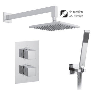 Vado DX Mix - 2 Outlet Square Thermostatic Shower Set