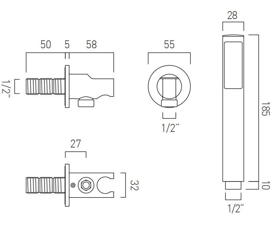 Vado DX Celsius - 2 Outlet Thermostatic Shower set