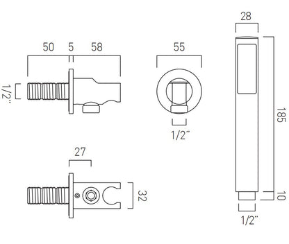 Vado DX Celsius - 2 Outlet Thermostatic Shower set