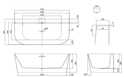 Trojan Darlington Twin Skin Contemporary double ended bath with waste