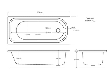 Trojan Derwent Single Ended Bath