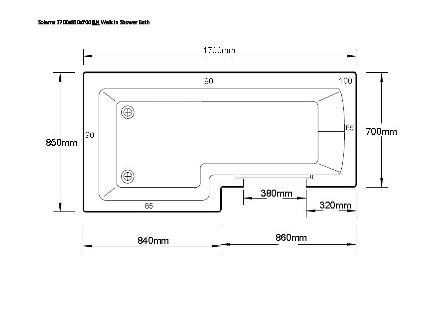 Trojan Solarna L Shape Low threshold door Easy Access Baths