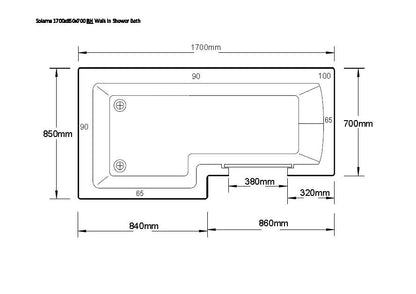 Trojan Solarna L Shape Low threshold door Easy Access Baths