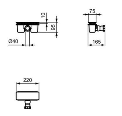 Ideal Standard Rectangular shower waste & adaptor