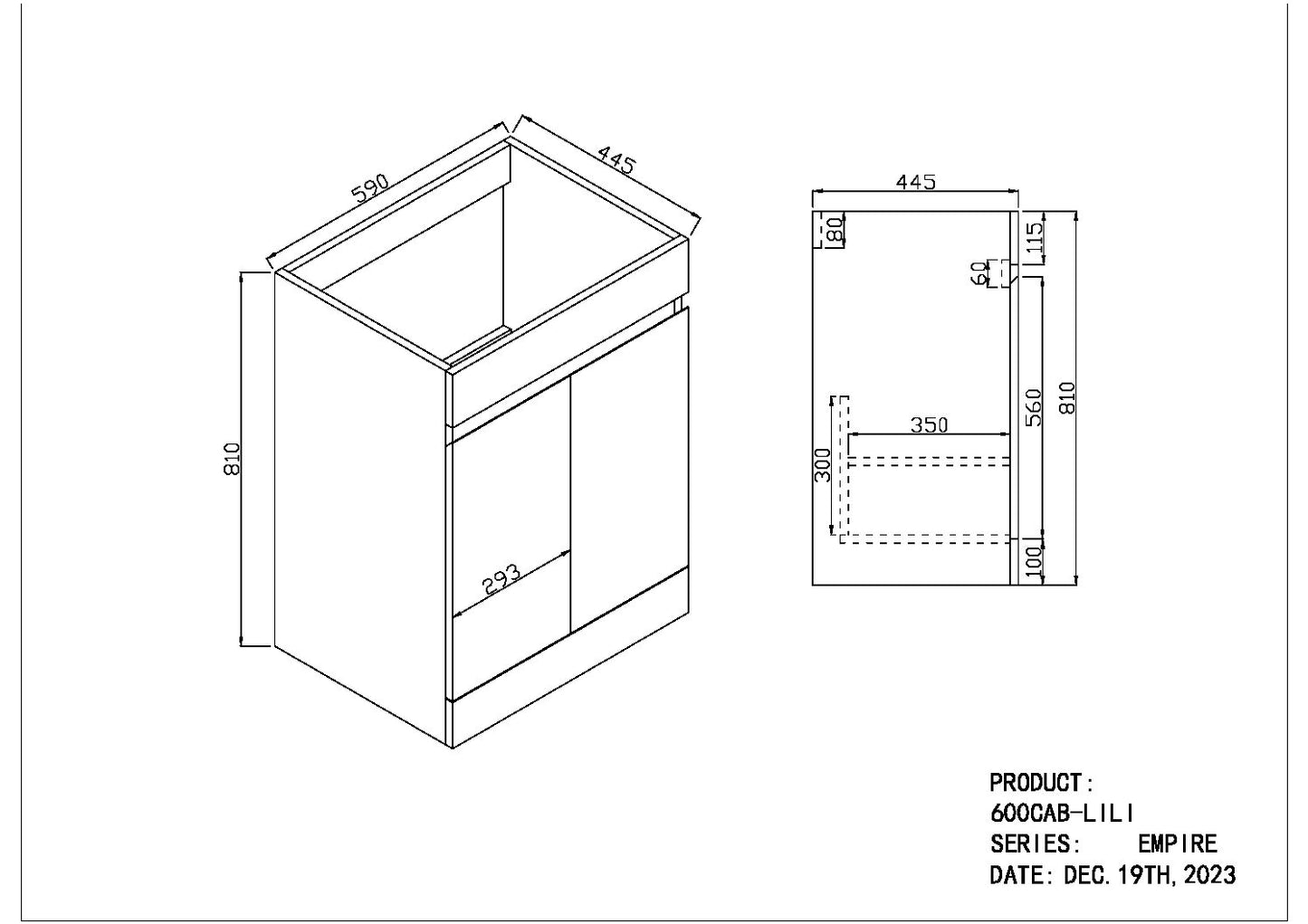 Scudo Empire 590 x 810 x 445mm Floorstanding Unit