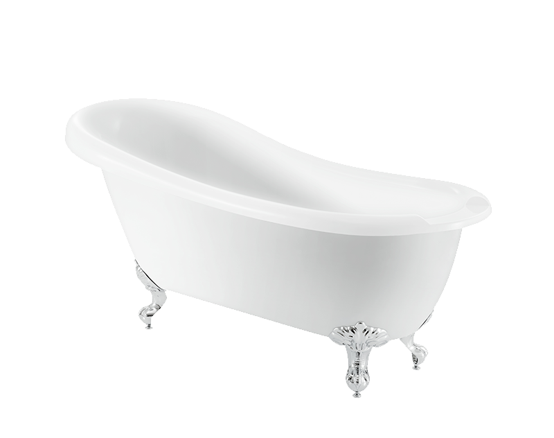 Trojan Eaton Twin Skin Slipper Roll Top Bath with Tap Ledg