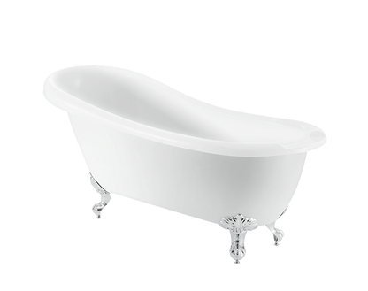 Trojan Eaton Twin Skin Slipper Roll Top Bath with Tap Ledg