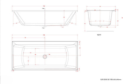 Trojan Elite Edge Double Ended Contemporary Thin Rim bath