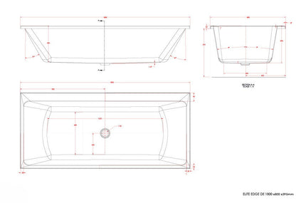 Trojan Elite Edge Double Ended Contemporary Thin Rim bath