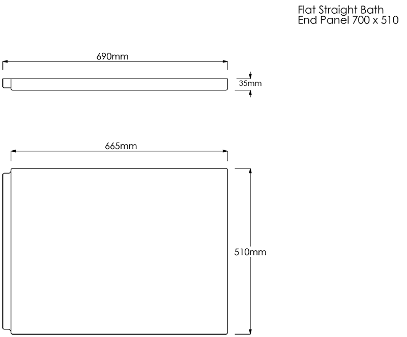 Trojan Flat Rectangular Bath Panels