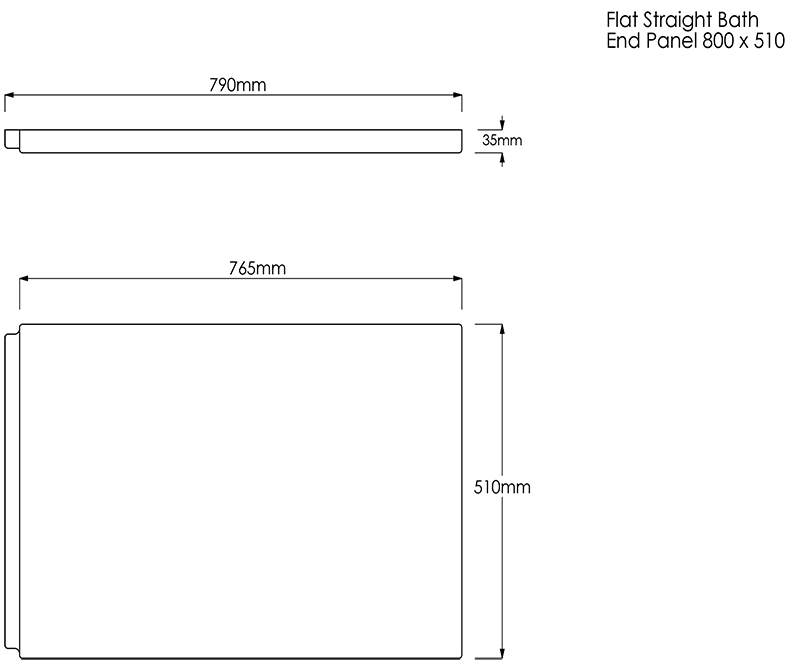 Trojan Flat Rectangular Bath Panels