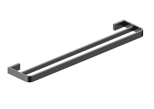 Scudo Napoli Wall Mounted Double Towel Rail - Gunmetal