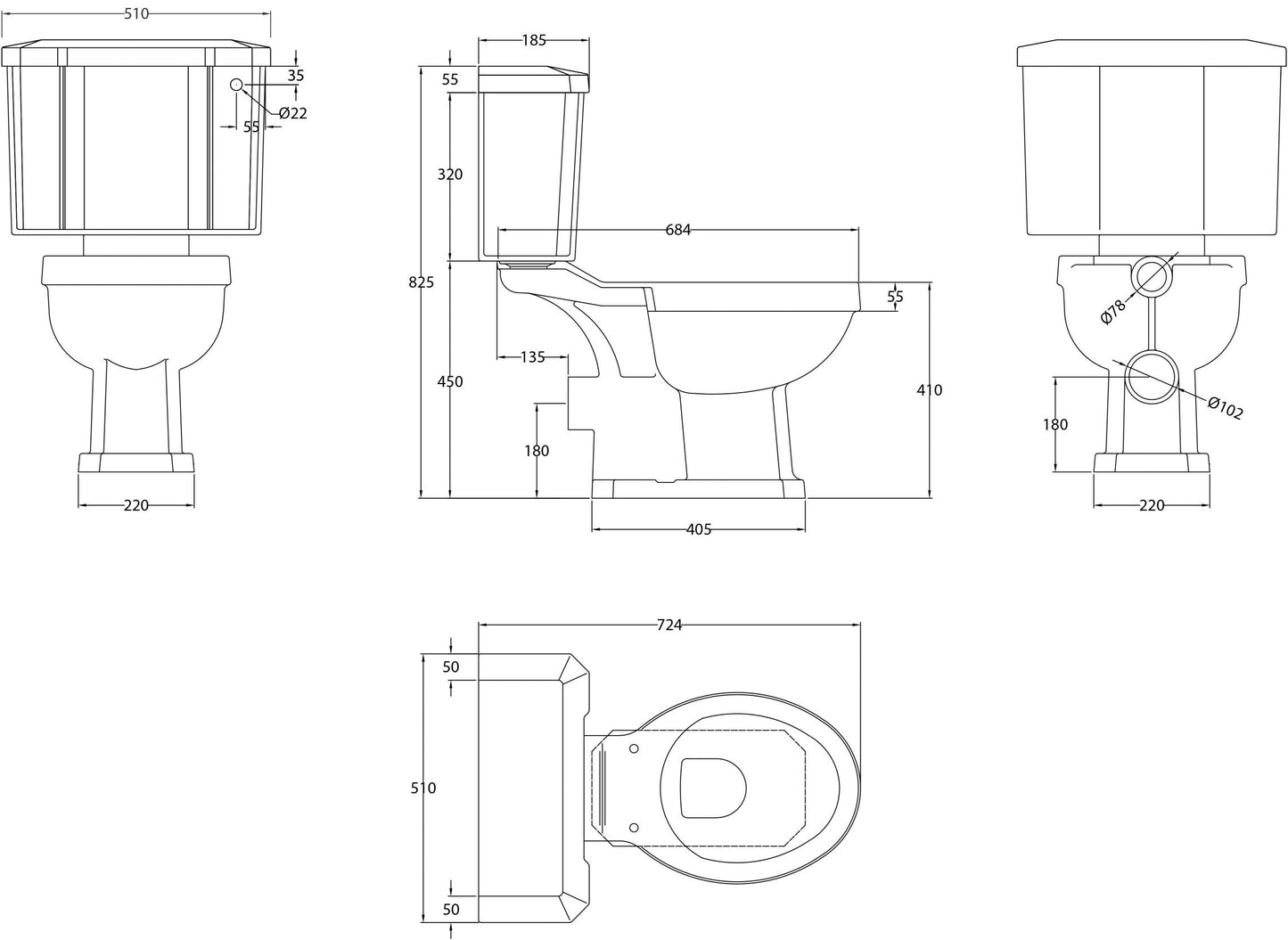 Harrogate Close Coupled WC