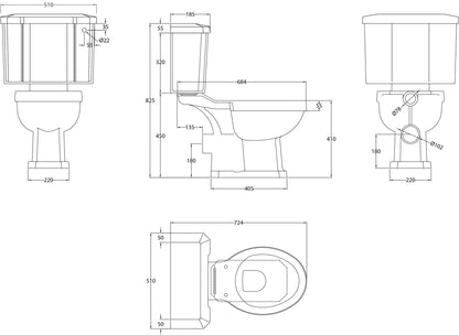 Harrogate Close Coupled WC