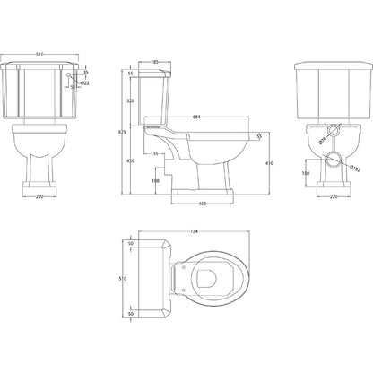 Harrogate Close Coupled Comfort Height WC