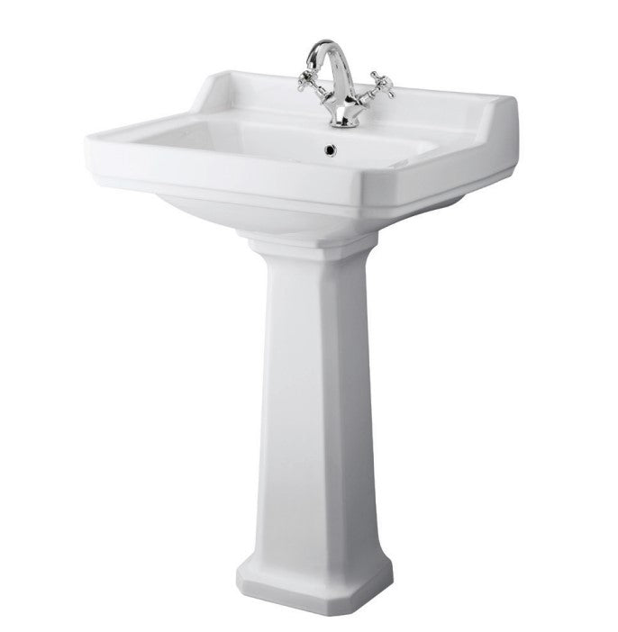 Harrogate 600mm Basin 1TH and Pedestal