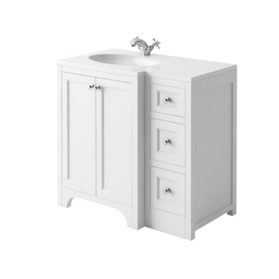 Harrogate Brunswick 1200mm Vanity Unit and Left Handed Ceramic Basin