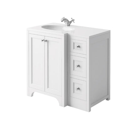 Harrogate Brunswick 1200mm Vanity Unit and Left Handed Ceramic Basin