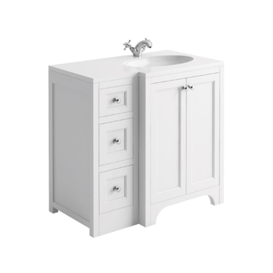 Harrogate Brunswick 1200mm Vanity Unit and Right Handed Ceramic Basin