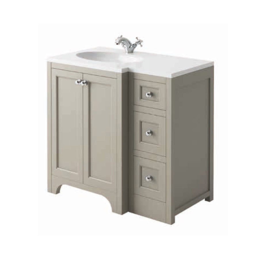 Harrogate Brunswick 1200mm Vanity Unit and Left Handed Ceramic Basin