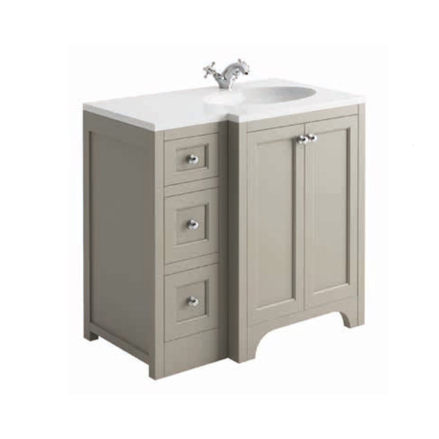 Harrogate Brunswick 1200mm Vanity Unit and Right Handed Ceramic Basin