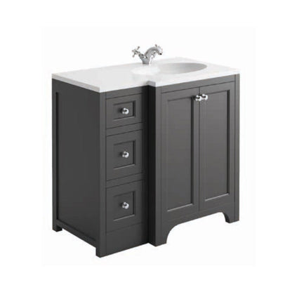 Harrogate Brunswick 1200mm Vanity Unit and Right Handed Ceramic Basin